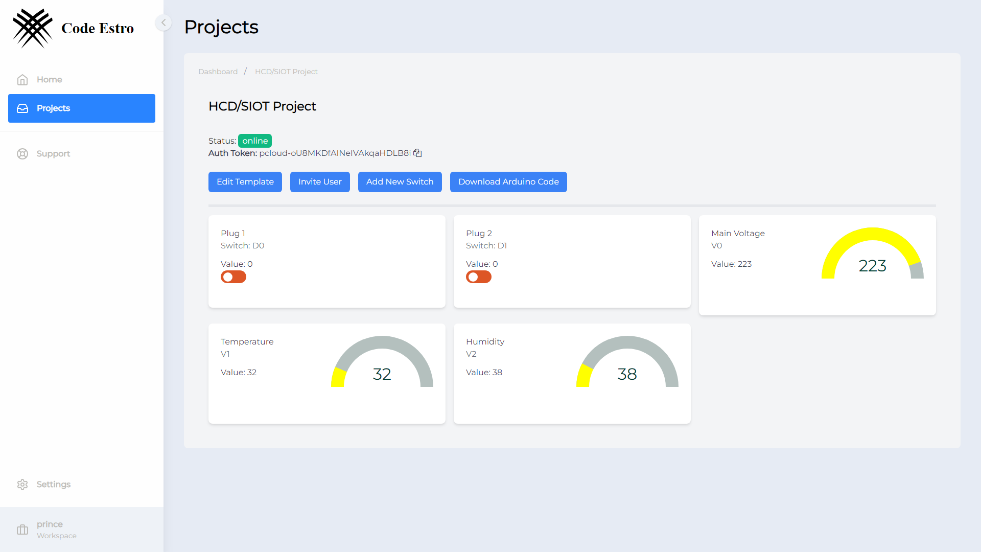 Pcloud IoT dashboard Image 2
